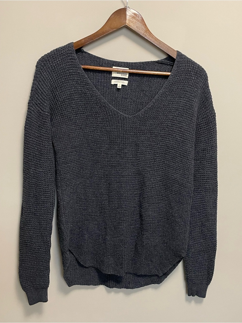 Wilfred Free Charcoal Grey Wolter Merino Wool Sweater Women’s Small